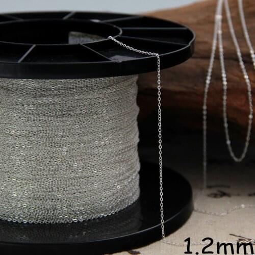 925 Sterling Silver semi-Finished Chain O-shaped Necklace Wire Thick Silver DIY Accessories Superfine Calender Cross Wire