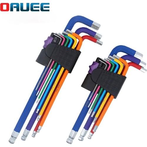 Color Coded Ball-End Hex Allen Key L Wrench Set Torque Long Metric With Sleeve Hand Tools Bicycle Accessories 1.5-10mm hand tool
