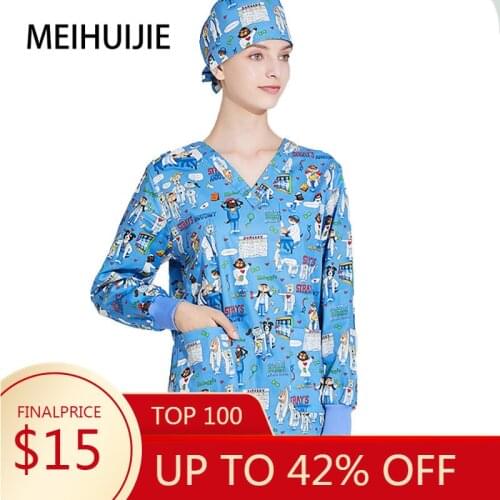 Unisex scrubs nursing Long sleeve Workwear women scrubs Laboratory uniform scrub uniform High temperature sterilizable clothing