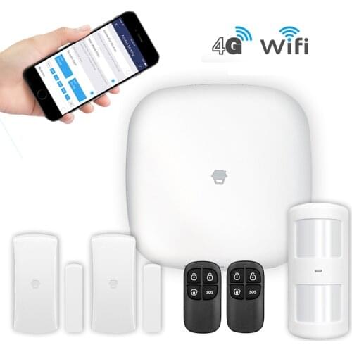 SAMTIAN WIFI Home Smart Alarm System Kit AU Plug WIFI App Voice Control Fingerprint Wireless Alarm Video Doorbell Burglar Alarm