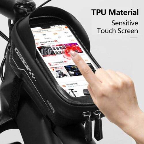 Bicycle Bag Frame Front Top Tube Cycling Bag Waterproof 6.5in Phone Case Touchscreen Bag Cycling Phone Mount Bike Accessories