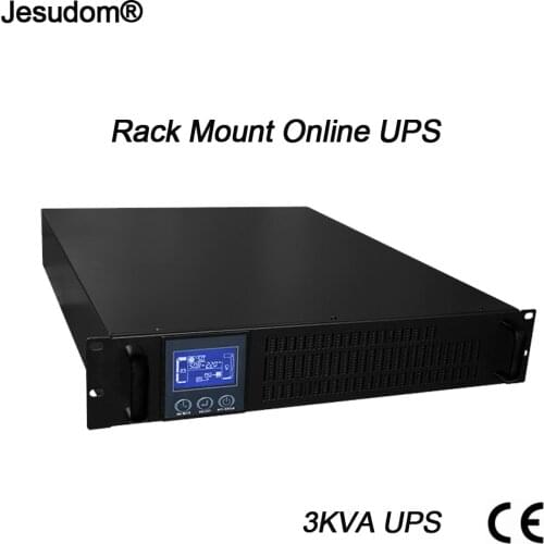 3KVA 2400W Rack Mount UPS External 96VDC Batteries Bank to 220AC50HZ LCD On-Line Zero Transfer Time Uninterruptible Power Supply