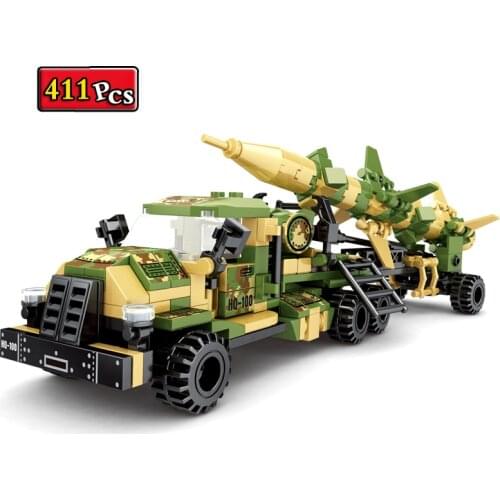 WW2 Military Series World War II Army Anti-Aircraft Missile Vehicle MOC Building Blocks Bricks Toys Gifts