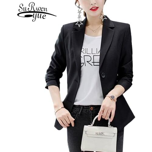 Women Jacket Fashion Clothing Casual White Black Jacket Slim Long Sleeve Outwear Autumn Winner Women Clothing 5029 80