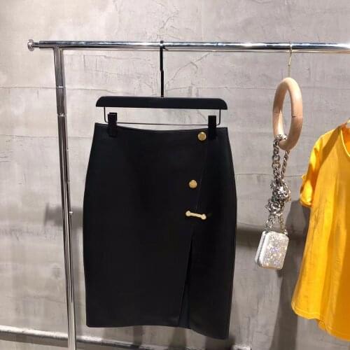 Ladies Genuine Leather Skirt Women Real Sheepskin Spring Skirt
