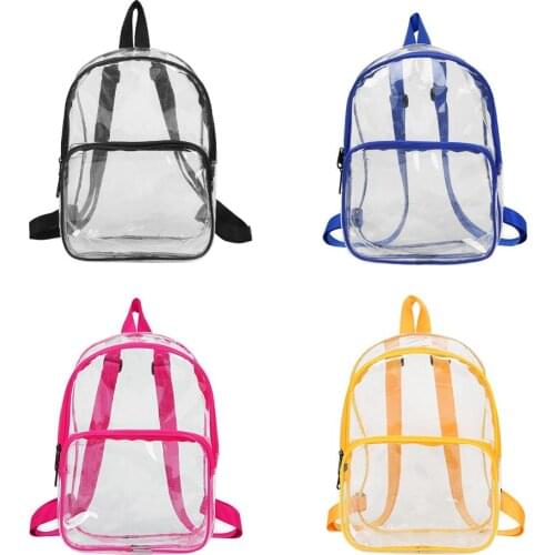 2021Women Jelly Bag PVC Schoolbag Backpacks Girls Transparent Backpack Travel Dual Shoulder Bag Teenager Large Capacity Book Bag