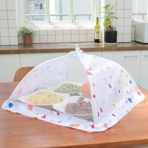 1pc Umbrella Food Cover Anti Fly Mosquito Meal Cover BBQ Barbecue Picnic Table Tent Foldable Mesh Food Cover Kitchen Accessories
