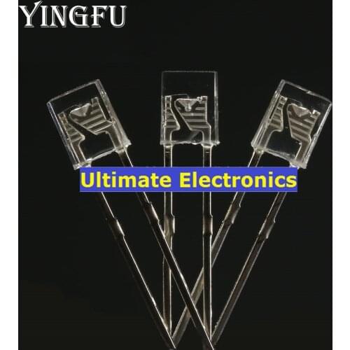 100pcs 2*5*7MM Square Transparent LED Lamp White light green blue red white clear Square top