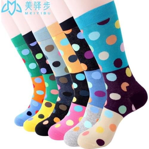 12 Pairs Per Set New Big Dot Fashion Mens Stockings Breathable Hip-Hop Street Socks Happy Socks Wholesale