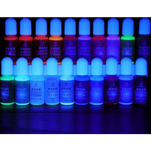 20 Glowing in Dark Kleur Epoxyhars Pigment Kit Vloeibare Epoxyhars Kleurstof Dye Sieraden Maken DIYcarft