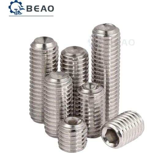 5-40Pcs M5 M6 Cup Point Grub Screws 304 Stainless Steel Inner Hex Hexagon Socket Concave
