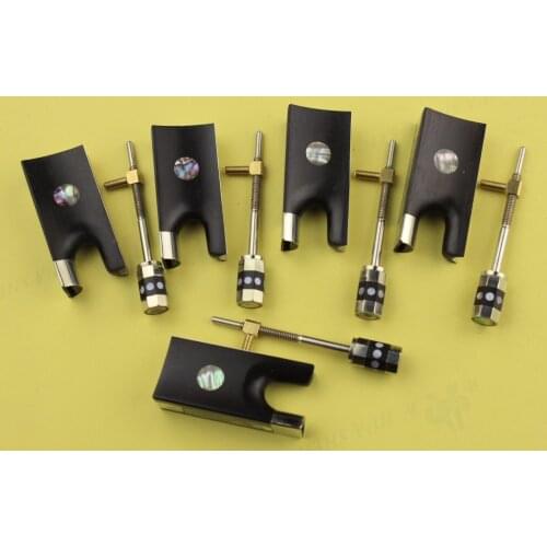 5 new set of top ebony violin bow frog 4/4 Pisces eye and screw accessories
