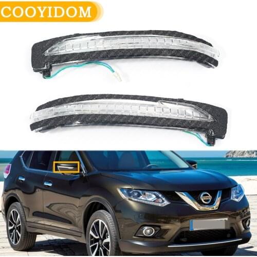COOYIDOM 2PCS For Nissan X-Trail T32 Qashqai J11 Turn Signal Light Rear Mirror Indicator Mirror Indicator Lens LED Signal Lamp