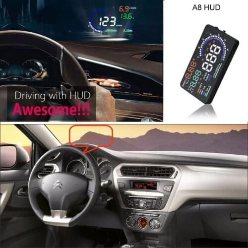 Car HUD Safe Drive Display For Citroen Elysee 2015 2016 - Refkecting Windshield Head Up Display Screen Projector