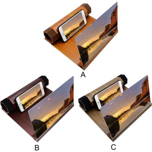 Besegad 12 inch Wood Grain Mobile Cell Phone Movie Videos Screen Magnifier Enlarger Magnifying for Home Travel Restaurant Gift