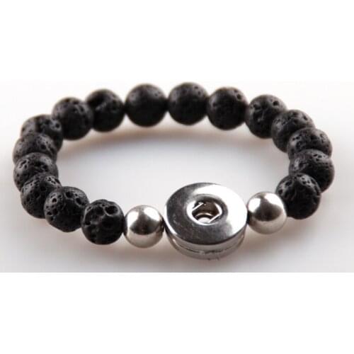 Free shipping 1.8-2cm metal snap button metal Bracelet natual semi precious Lava Bracelet