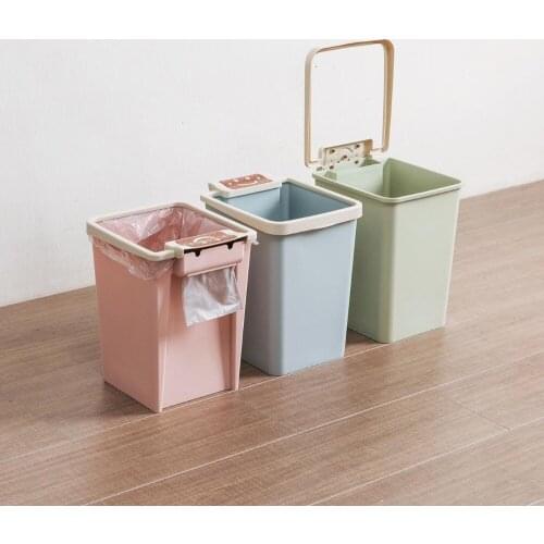 OTHERHOUSE Large Square Trash Can Waste Bins Lidless Plastic Paper Basket Garbage Bin Home Office Simple Rubbish Garbage Cans
