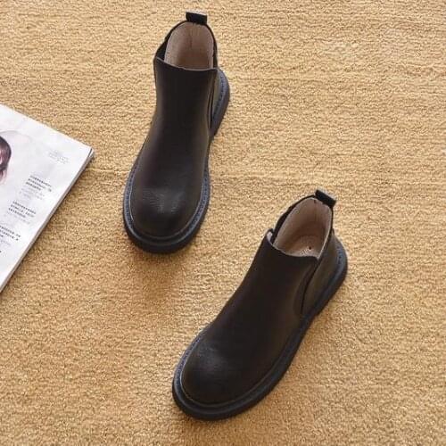 Shoes Woman Spring Autumn Flat Heel Short Boots Single Boots Flat Martin Boots Womens Platform Shoes Short Ankle Boots Fashion