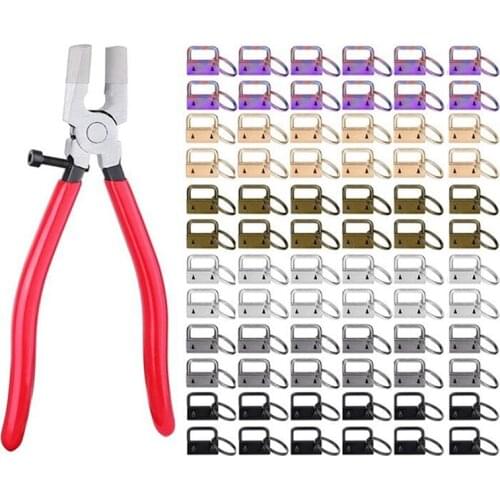 25mm 6 Colors Key Fob Hardware with A Key Fob Pliers,Glass Running Pliers Tools with Jaws,for Key Fob 4Hardware Install