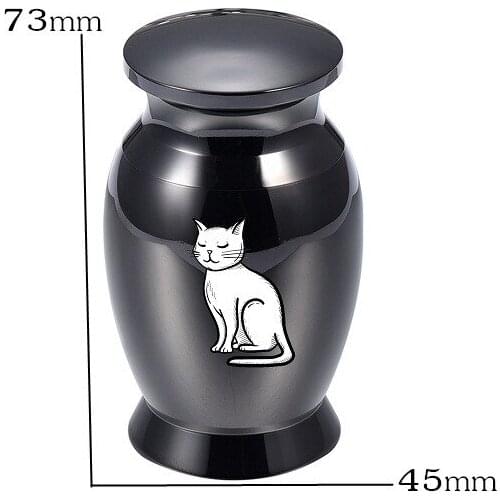 Black Color Stainless Steel Keepsake Urn for Pet Cat Ashes Remaining Loss Funeral Cremation Mini Jars