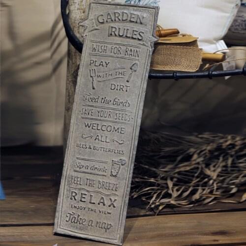 Embossed words retro handcrafted decorative metal plaque