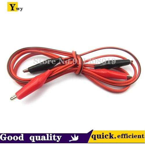 Double-headed alligator clip cord with wire power supply test line lead wire connecting line red and black 2-wire 4-clamp cord l