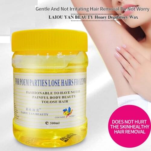 500ml Cleansing gel gentle soothing beeswax hair removal gel hair loss honey depilatory wax beauty products hair remover