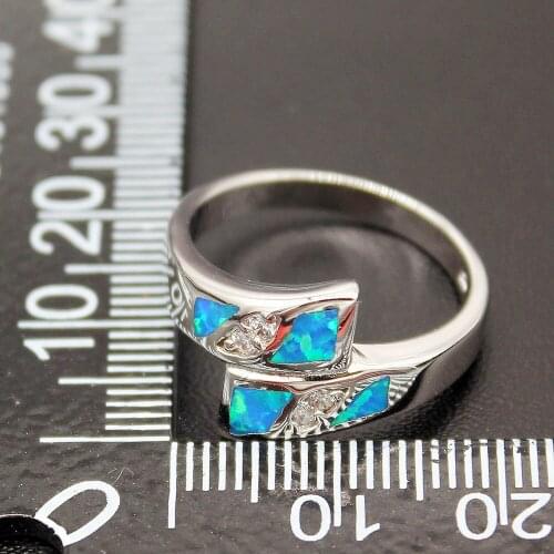 Hermosa Modern Grace Mystic Fire Australia Opal Ring Size 7 8 Fashion Women Rings R1040 Charm Lady Jewelry