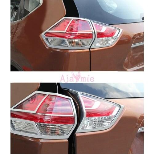 Chrome Car Styling Tailight Trim Light Cover Lamp Overlay Panel Frame 2014 2015 2016 2017 For Nissan X-trail X trail Accessories