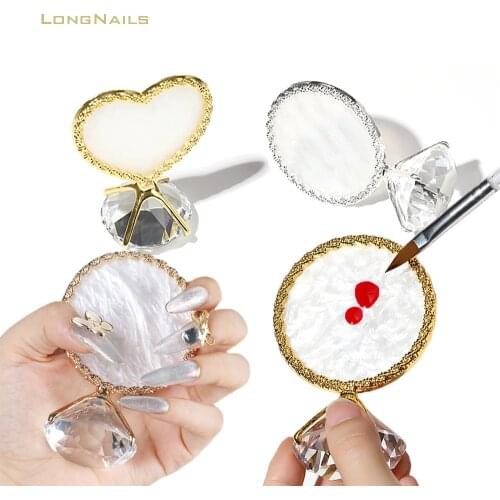 Ins-2021 Heart Diamond Display Tool Nail Round Palette Gliding Charm Showing 39mm Photo Diamond Desig Nail Display Heart 91*68mm