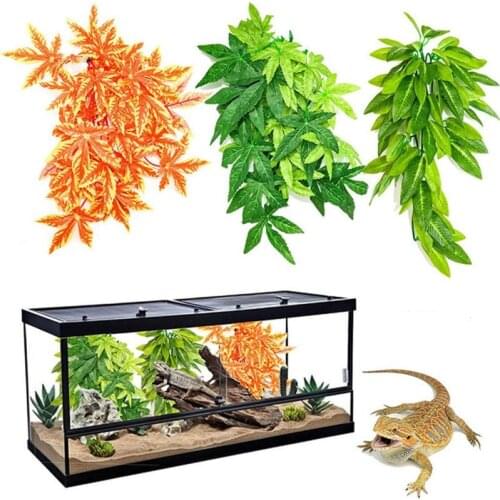 1-3pcs Terrarium Decoration DIY Aquarium Fish Tank Plant for Reptile Lizards Fake Hanging Realistic Artificial Vine Pet Supplies