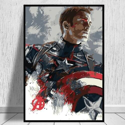 Captain America Handpainted Painting by Numbers Marvel Superhero Diy Paintings on the Wall Art Painting by Numbers Home Decor