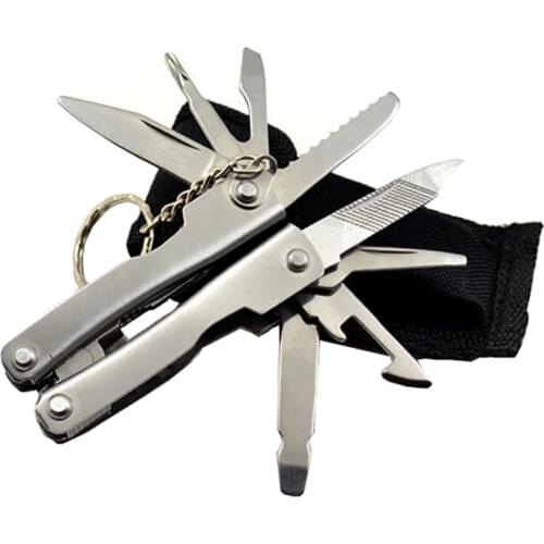 9 in 1 Outdoor mini portable folding plier pocket knife,multifunctional combination outdoor camping tool