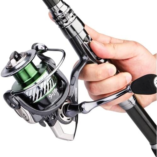 Sougayilang 9+1BB Metal Spool Spinning Fishing Reels 10KG Max Drag Gear Ratio 5.2:1 Saltwater Freshwater Carp Fishing Reel