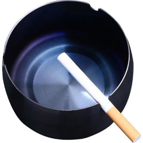 Creative Fashion Ashtray Windproof and Fallproof KTV Resturant Smoking Holder Household Product Supply Stainless Steel Ash Tray