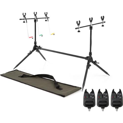 Lixada Adjustable Retractable Carp Fishing Rod Pod Stand Holder for Fishing Bite Alarm Fishing Pole Bracket Fishing Tackle