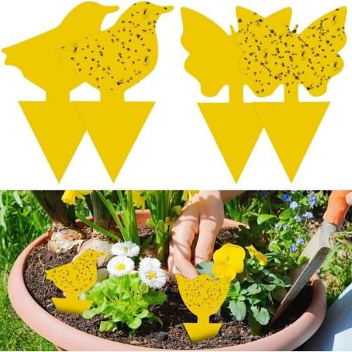 12Pcs Fruit Fly Gnat Trap Yellow Sticky Bug Trap Dual Side Fly Catcher Plant Yellow Pest Control Strong Glue For Aphids Mosquito