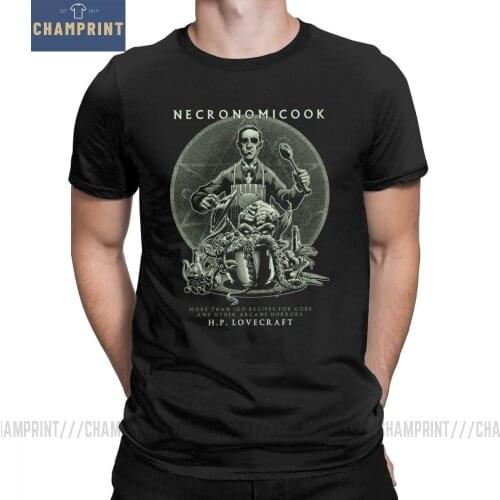 Men Necronomicook Call Of Cthulhu T-Shirts Lovecraft Arkham Arcane Horror Unique Crewneck Tops 100% Cotton Tees Adult T Shirt