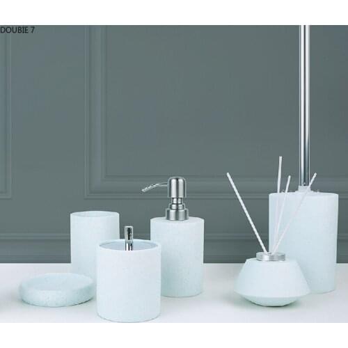 Nordic Four-piece Suit Solid Color Resin Bathroom Accessories Set Gargle Cup Liquid Soap Dispenser Soap Dish Toothbrush Holder