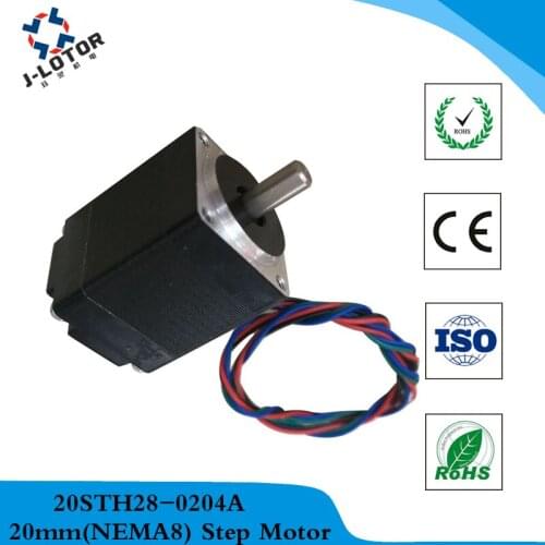 Small-Sized NEMA8 micro Stepper Motor JL20STH28-0204A 20BYG28 0.2A 14mN.m 1.8deg. 2-phase 20mm*28mm mini Stepping Motor
