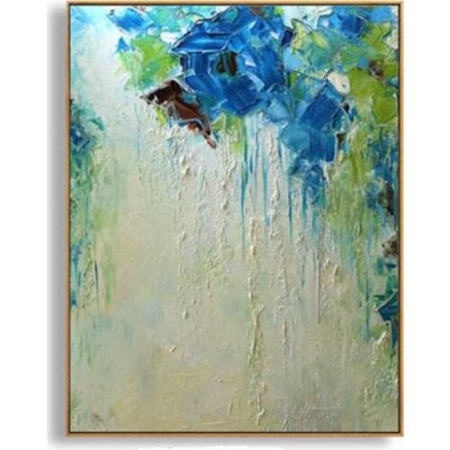 New arrived 1 piece art modern abstract oil painting color flowers handmade oil painting on canvas for living room home decor