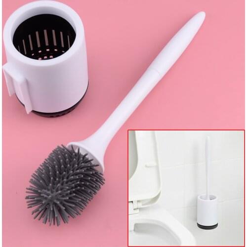 Plastic Wall-mounted Modern Hygienic Bathroom Toilet Cleaning Brush With Holder 38.5cm