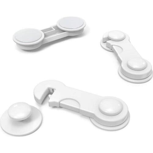 Plastic Baby Care Safety Locks Door Drawers Wardrobe Toddler Kids Safety Cover Closet Door Latch Solid Color Locks Straps Infant