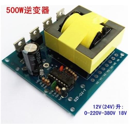 500W Inverter Boost Board Transformer Power DC 12V /24v TO AC 220V 380V Car Converter