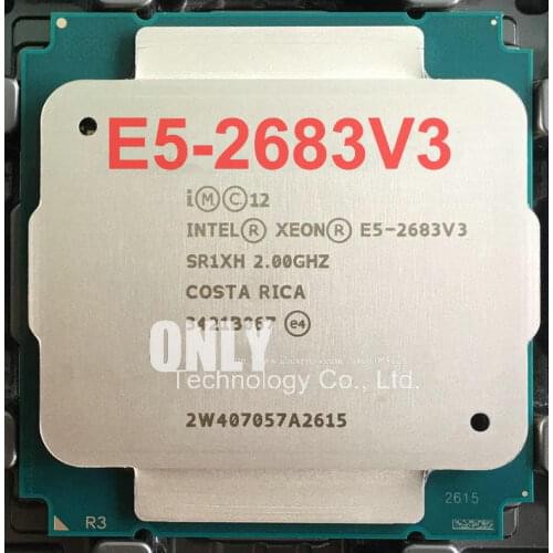 Intel Xeon CPU E5-2683V3 SR1XH 2.00GHz 14-Cores 35M LGA2011-3 E5-2683 V3 processor E5 2683V3 free shipping E5 2683 V3