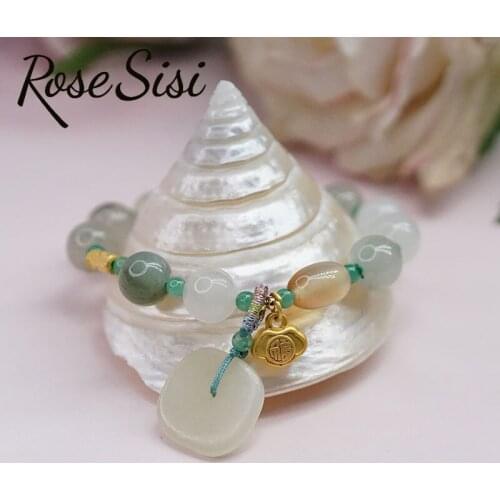 Rose sisi Chinese style bracelet for womens retro ethnic style Han suit with bracelets Jade safety buckle friends bracelets