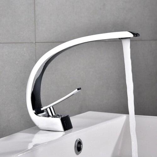 Basin Faucet Polished Elegant Bathroom Chrome Brass Faucet Single Handle Vanity Vessel Sink Mixer Tap WJ715