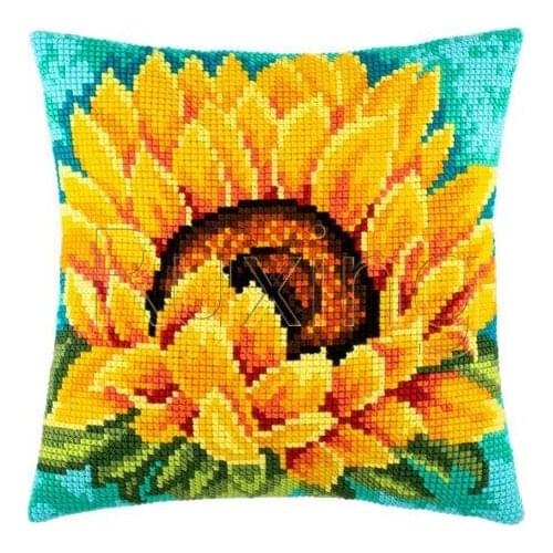 Latch Hook kits Pillow sunflower Flower Diy Handmade Printed Canvas Cushion Flower Kits DIY Unfinished accessories