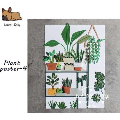 Plant Poster-4 Metal Cutting Dies Scrapbooking Stencil DIY Mold Knife Craft Embossing Die Cuts Card Making New Dies For 2020
