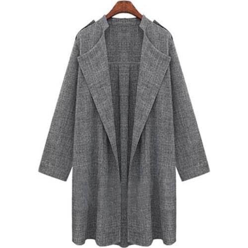 Women Trench 2019 Spring coat Windbreaker Gray Trenchcoats Spring Autumn Coat Long Trench Coat Women Trench Plus Size Female